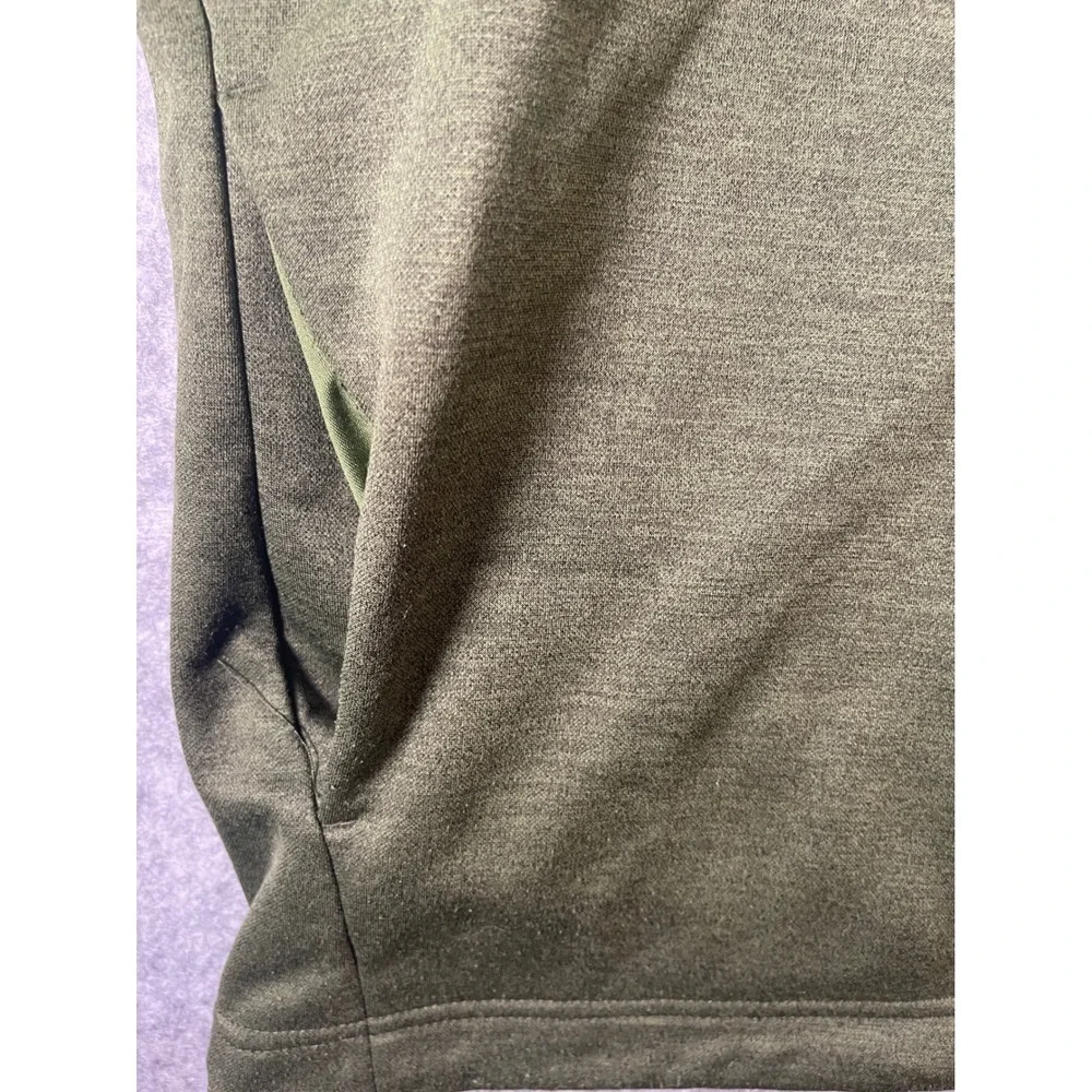 Callaway Mens XL Quarter Zip Pullover Olive Green Textured Fleece Golf Jacket